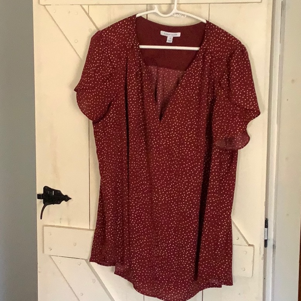Brown polka dot blouse